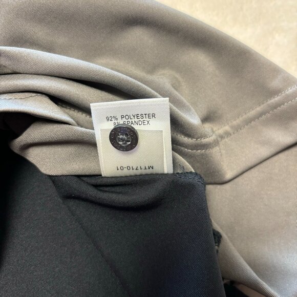 NWT Masters Tech Mens Golf Polo Size Large Grey Black Colorblock Performance - Picture 9 of 13